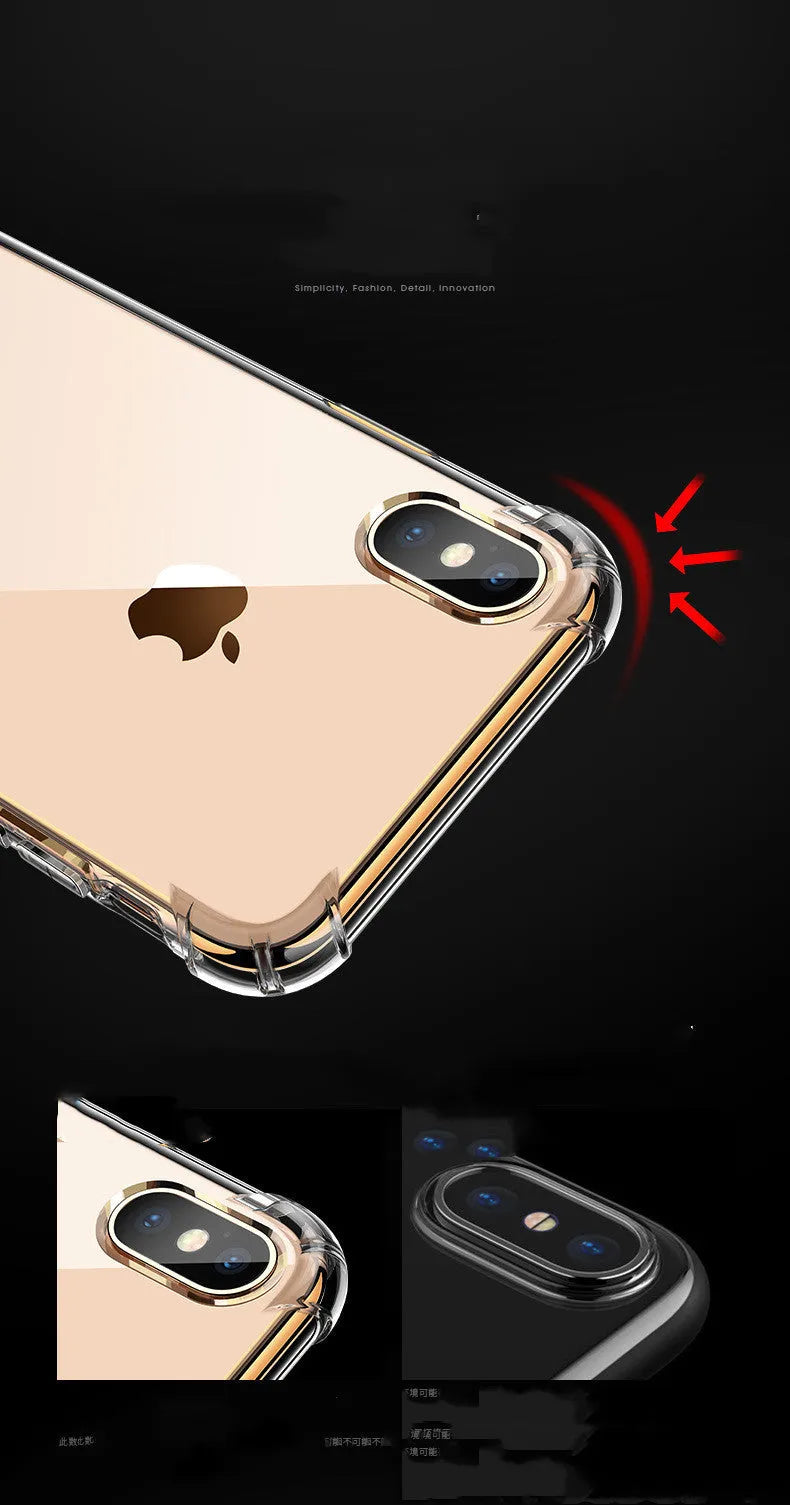 Transparent white silicone shockproof case compatible with multiple iPhone models