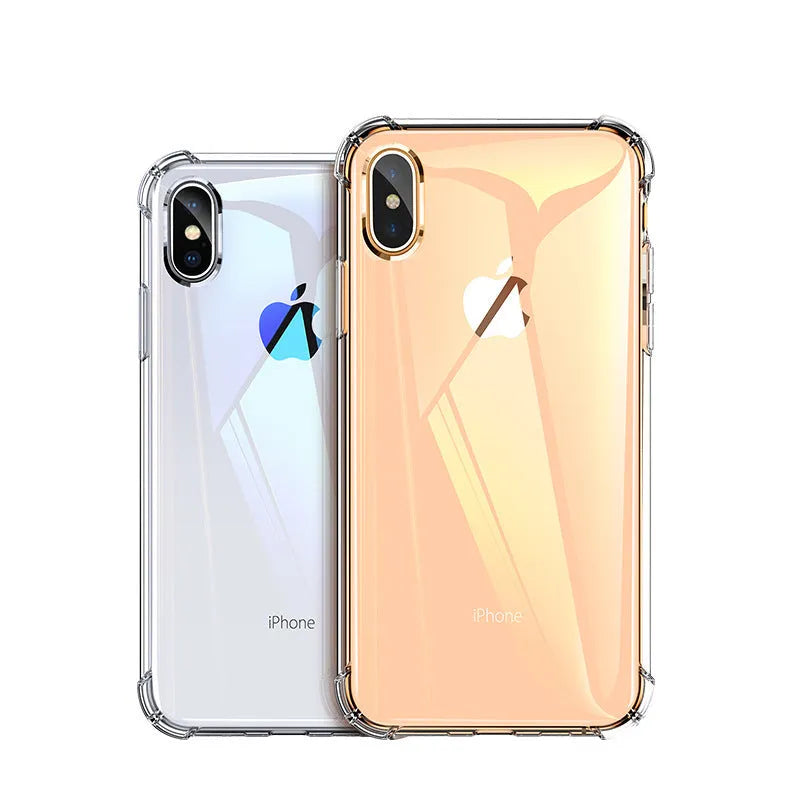 Transparent white silicone shockproof case compatible with multiple iPhone models