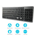 Ultra-thin white Bluetooth keyboard for tablets with 104 keys showing 362mm length