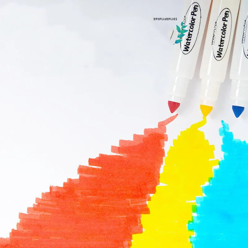 Children's washable watercolour pen set in plastic barrels with 36 or 48 colour options