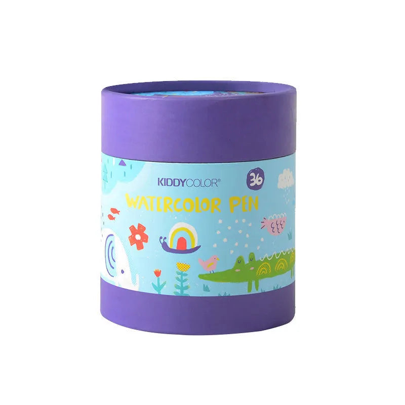 Children's washable watercolour pen set in plastic barrels with 36 or 48 colour options