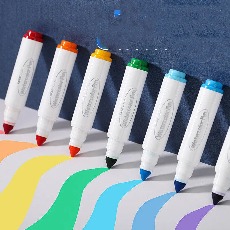 Children's washable watercolour pen set in plastic barrels with 36 or 48 colour options