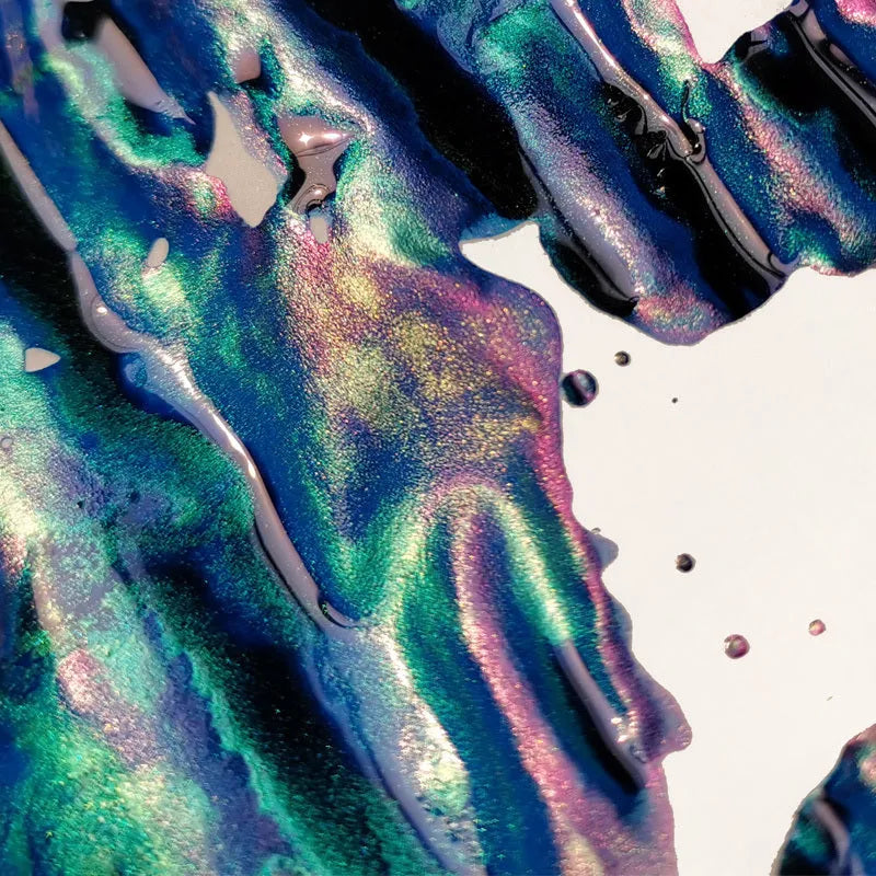 Sheen gradient colour ink bottle with gold powder shimmer for fountain pens