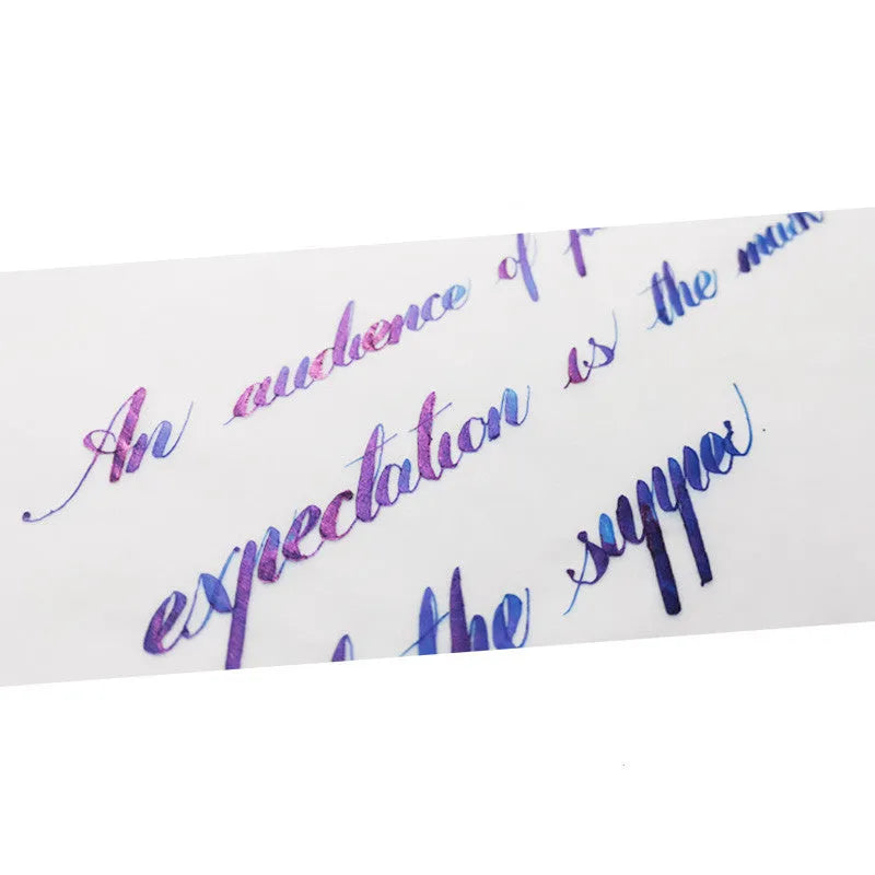 Sheen gradient colour ink bottle with gold powder shimmer for fountain pens