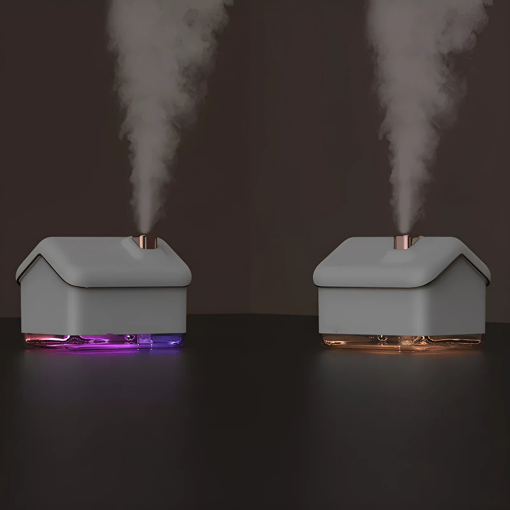 White igloo shaped humidifier diffuser with LED light and USB cable