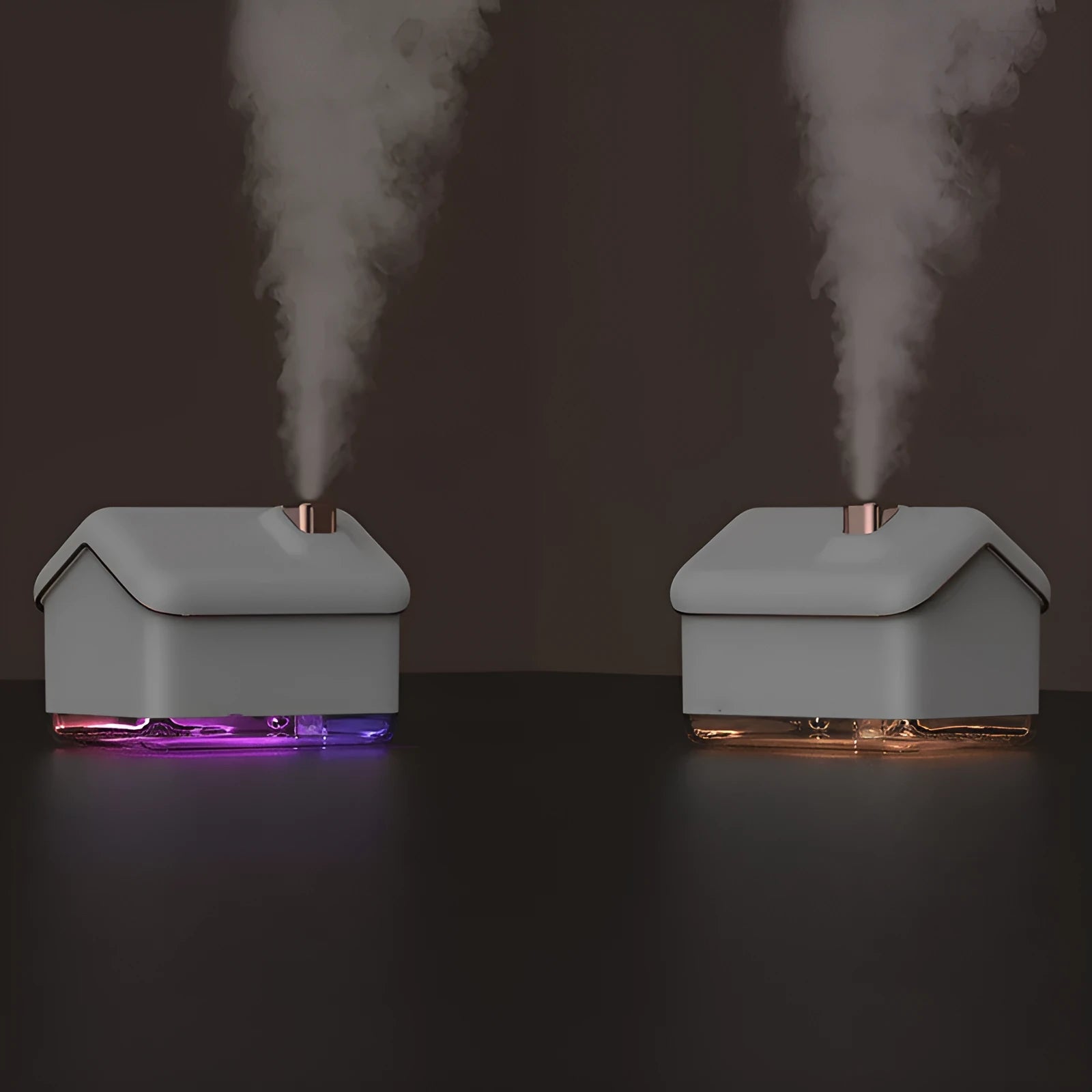 White igloo shaped humidifier diffuser with LED light and USB cable