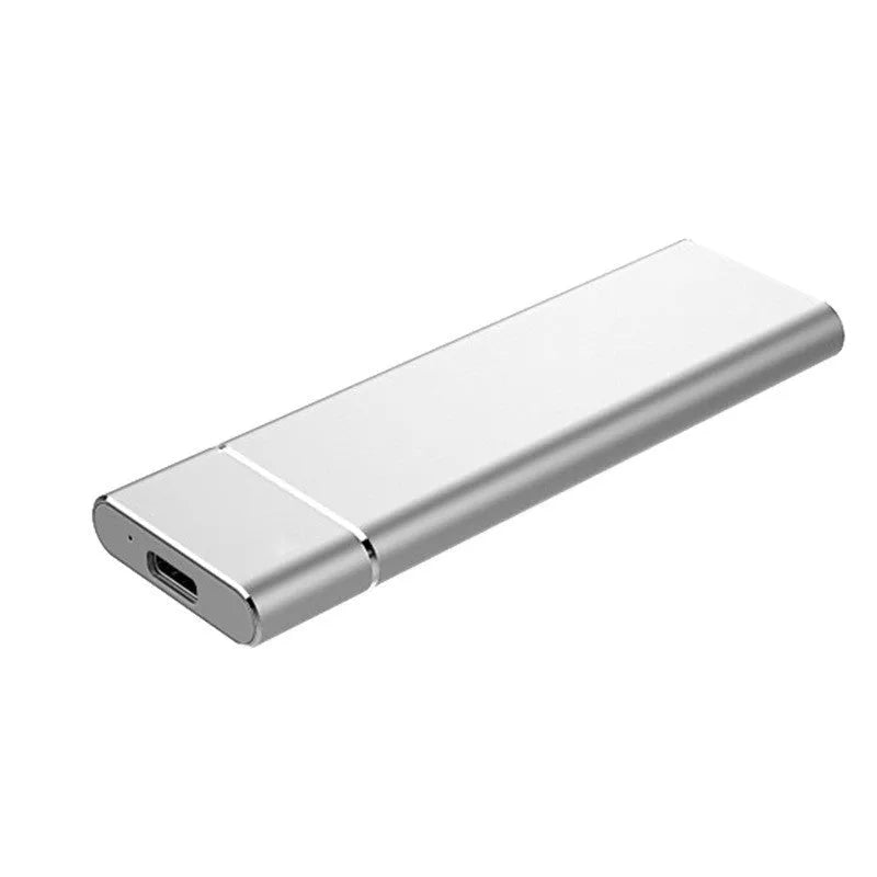 Silver aluminium alloy M.2 NGFF to USB3.1 SSD enclosure, mobile hard disk box with data cable and screwdriver