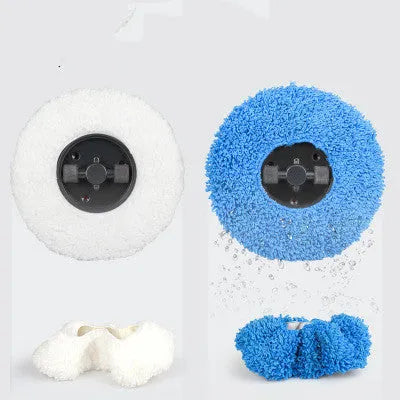 Automatic sweeping robot with wet and dry mopping cloths, 65mm slim body, and USB cable