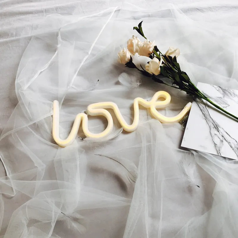 Love-shaped LED neon sign light with pink illumination and silicone shell for indoor decorative use