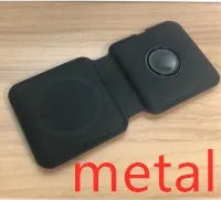 White 2 in 1 magnetic wireless charger with foldable design and dual charging surfaces