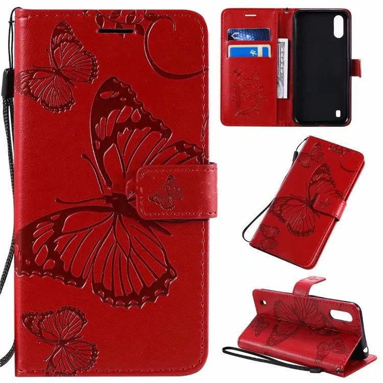 Xiaomi Butterfly wallet mobile phone case in various colours showing Pu leather and TPU construction