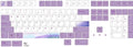 Lavender violet PBT keycap set for mechanical keyboards with sublimation printed legends