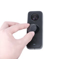 Black tempered glass screen protector for Insta360 One X2 camera showing HD clarity and precise cut dimensions