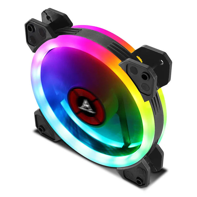 12cm computer chassis cooling fan with RGB lighting and camouflage pattern design