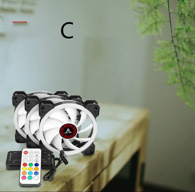 12cm computer chassis cooling fan with RGB lighting and camouflage pattern design