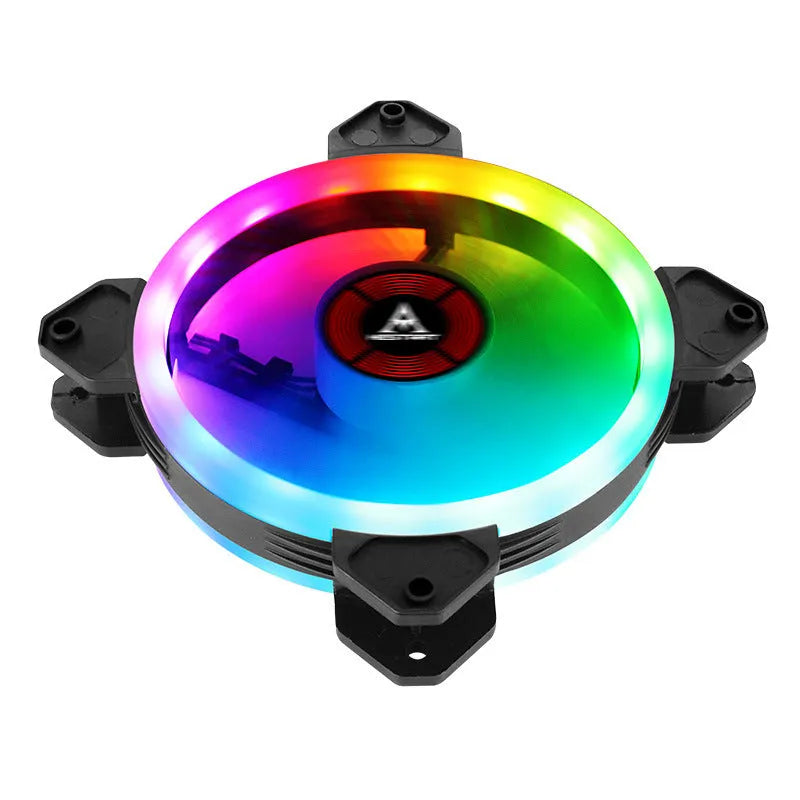 12cm computer chassis cooling fan with RGB lighting and camouflage pattern design