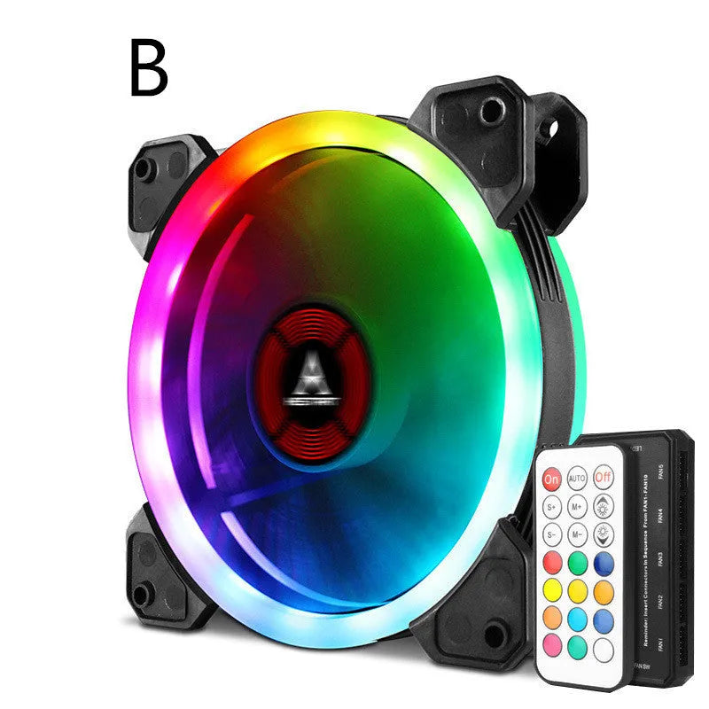 12cm computer chassis cooling fan with RGB lighting and camouflage pattern design