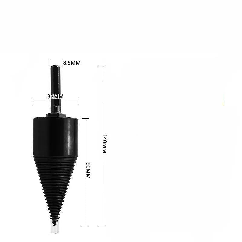A 32mm and 42mm hexagonal firewood-breaking drill bit for electric hand drills and hammers.