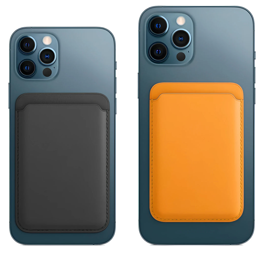 PU leather MagSafe magnetic card phone case for iPhone in solid colour.