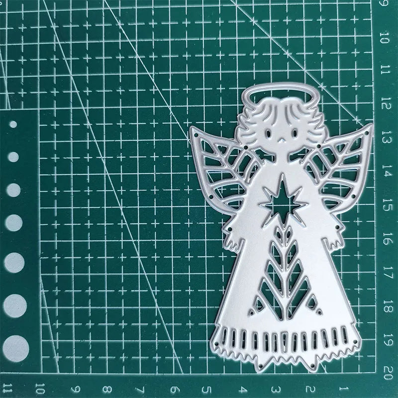 Carbon steel angel knife mould for embossing with hanging storage and 8x6cm dimensions