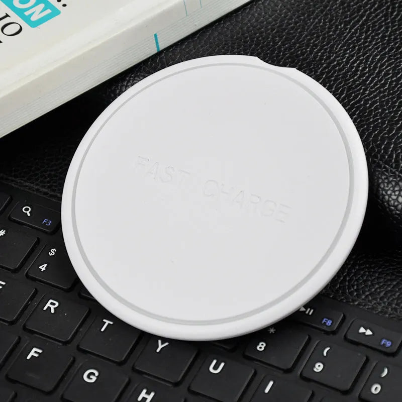 Black 10W wireless charging pad with Micro USB input, indication function, model KD-20.
