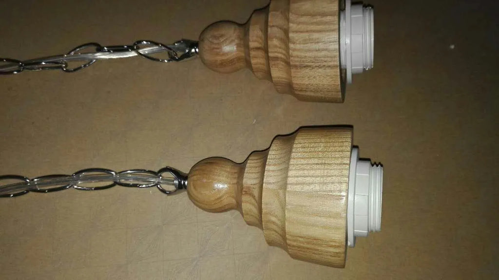 Glass wood grain single head pendant light with adjustable cord in Nordic style