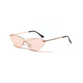 Brown vintage-style metal frame sunglasses with UV400 protection for adult wearers