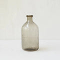 Geometric bubble glass vase with stained construction in grey colour