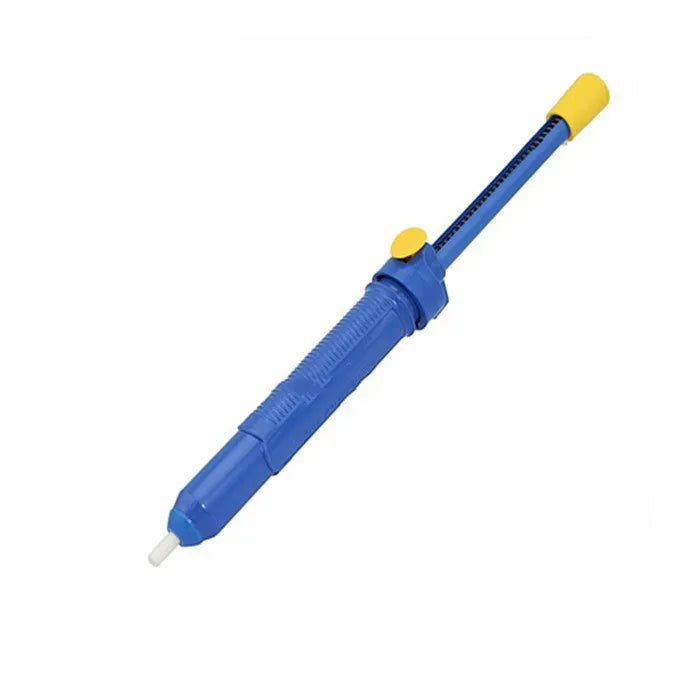 GS-107 manual desoldering pump in blue, gold, or silver with extended 330mm length.