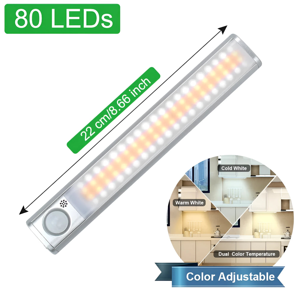 Smart USB charging body induction LED cabinet light with aluminium alloy shade