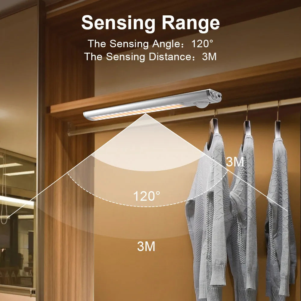 Smart USB charging body induction LED cabinet light with aluminium alloy shade