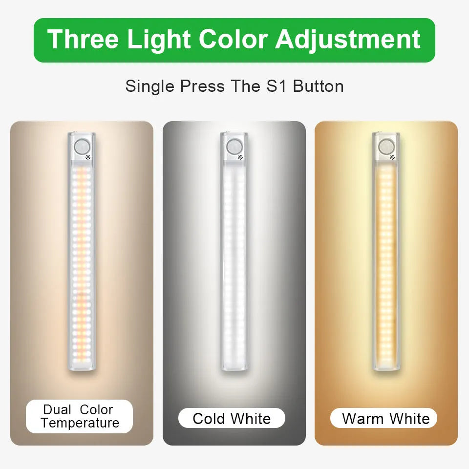 Smart USB charging body induction LED cabinet light with aluminium alloy shade