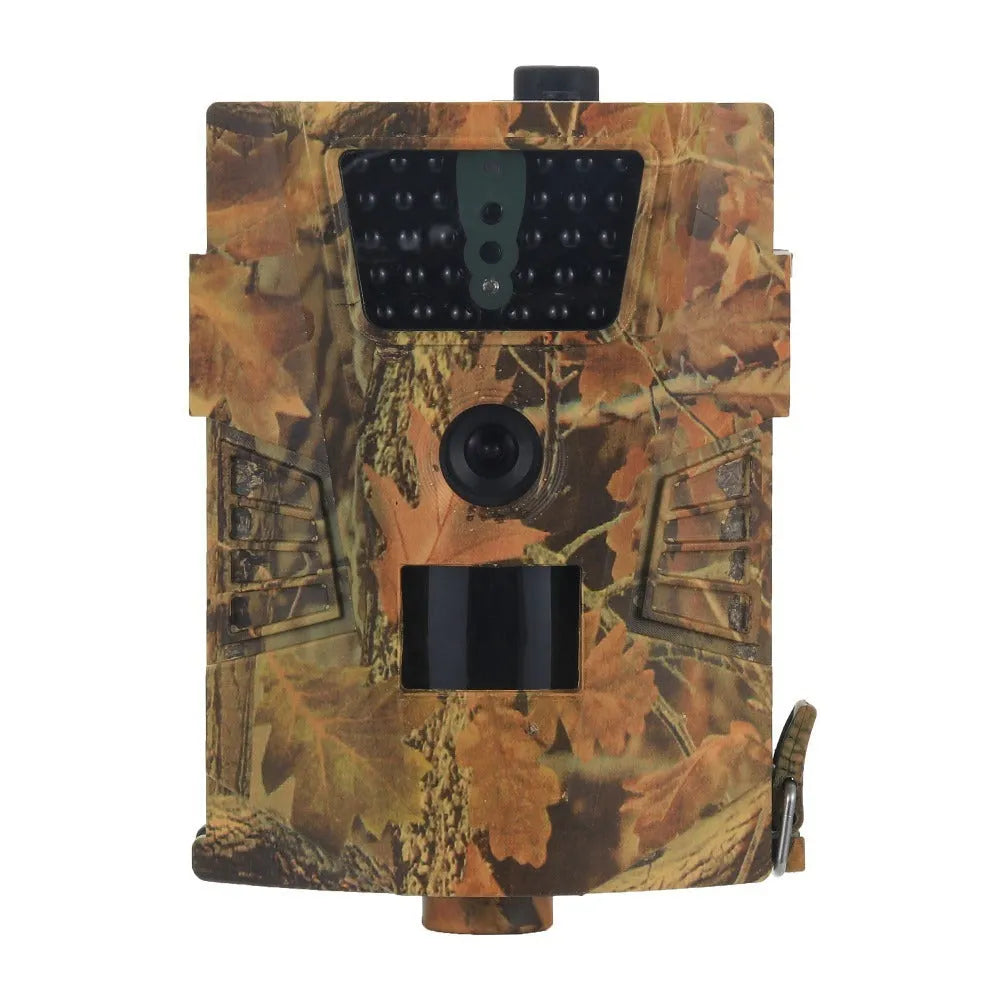 Orchard trail camera showing front view with sensor lens and infrared LEDs