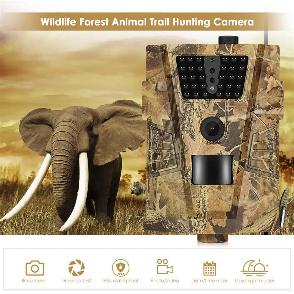 Orchard trail camera showing front view with sensor lens and infrared LEDs