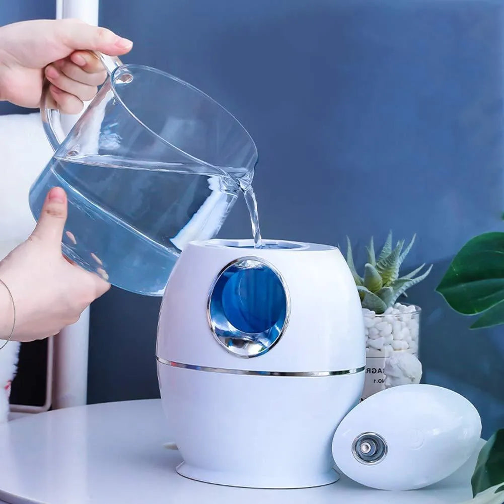 White round USB aromatherapy humidifier with 800ml water tank and silent 36dB operation