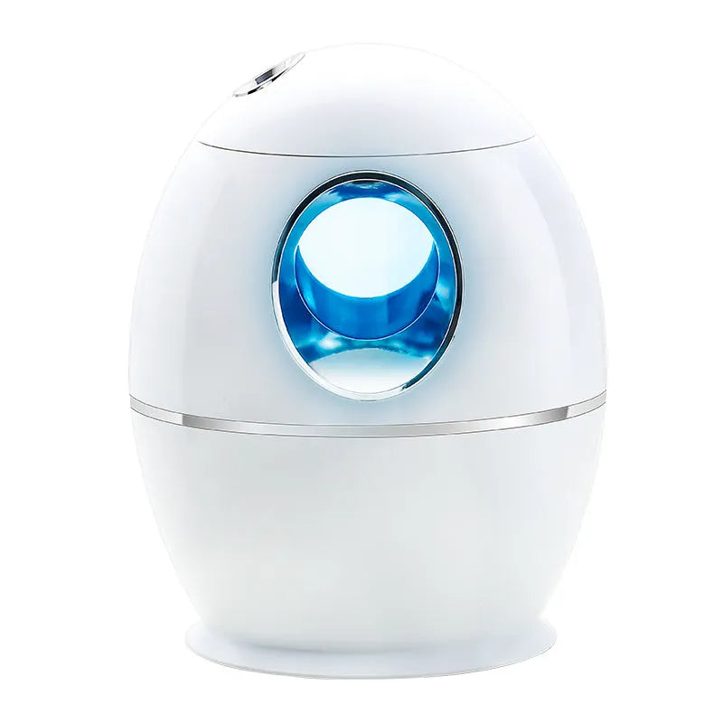 White round USB aromatherapy humidifier with 800ml water tank and silent 36dB operation