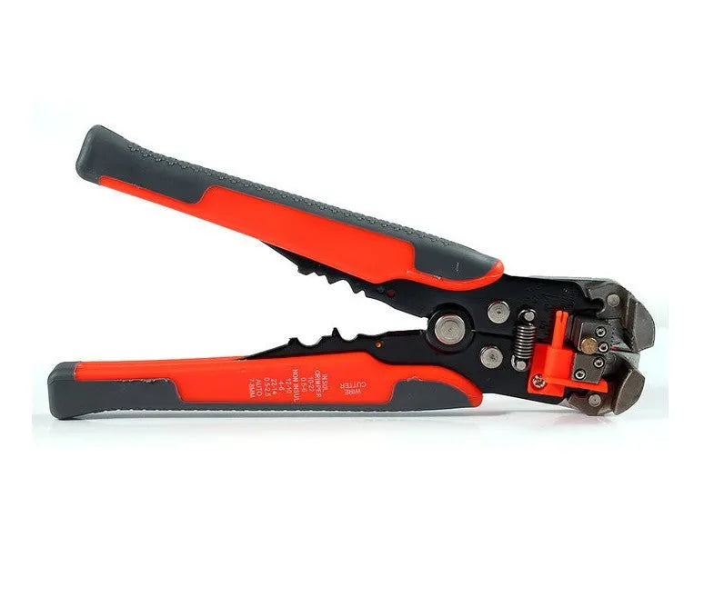 Yellow 3-in-1 automatic wire stripper crimping pliers with alloy steel jaws for 10-24 AWG cables