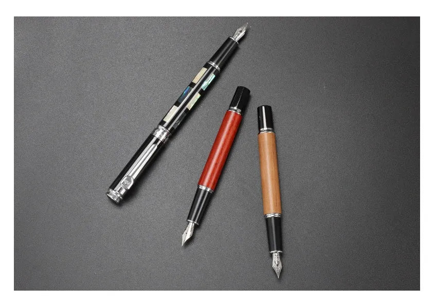 Ceramic colour lacquer pen and peach wood crafting pen with metal shell and 1.5mm, 0.7mm or 0.5mm nib