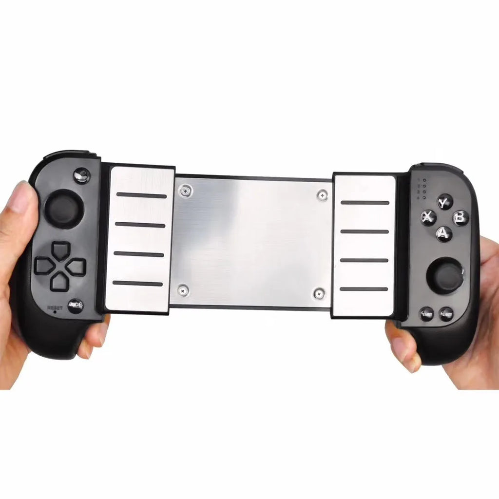 Cytec wireless Bluetooth mobile game controller with telescopic handle extended, holding a smartphone.