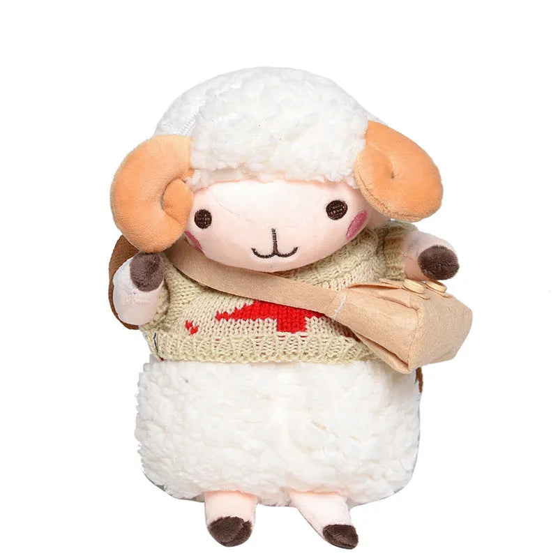 Little Sheep women's plush crossbody bag with square design and lamb pattern