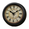 Round European retro style desk alarm clock showing 6-inch diameter and pointer display.