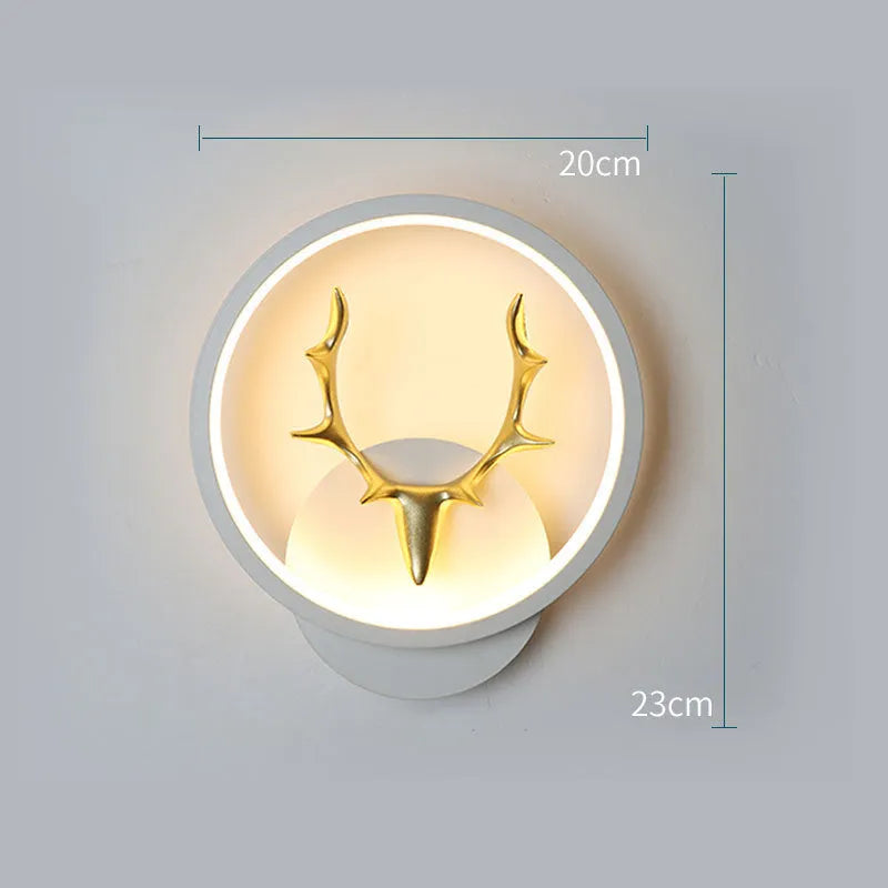 Modern deer antler design wall sconce with remote control for dimmable tri-colour LED lighting