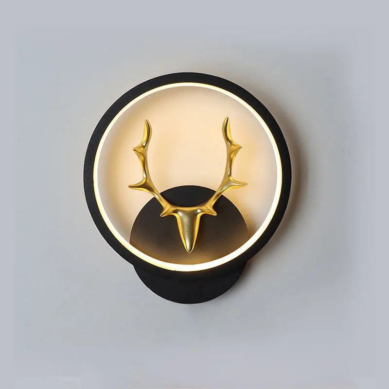 Modern deer antler design wall sconce with remote control for dimmable tri-colour LED lighting