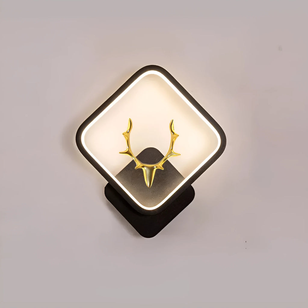 Modern deer antler design wall sconce with remote control for dimmable tri-colour LED lighting