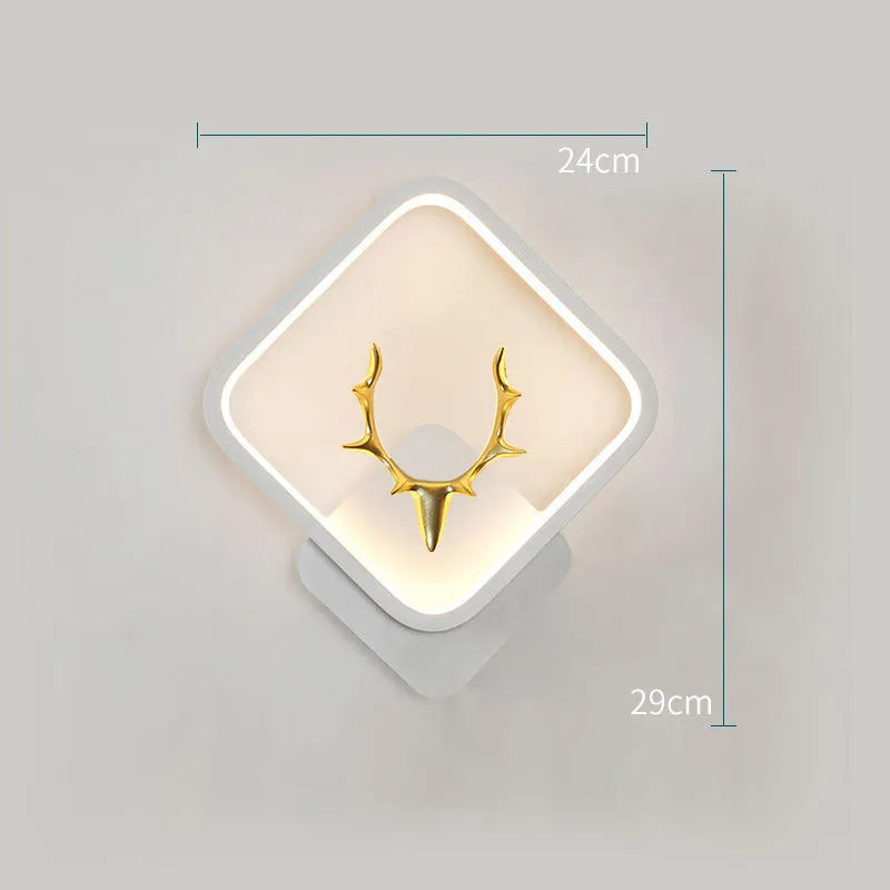 Modern deer antler design wall sconce with remote control for dimmable tri-colour LED lighting