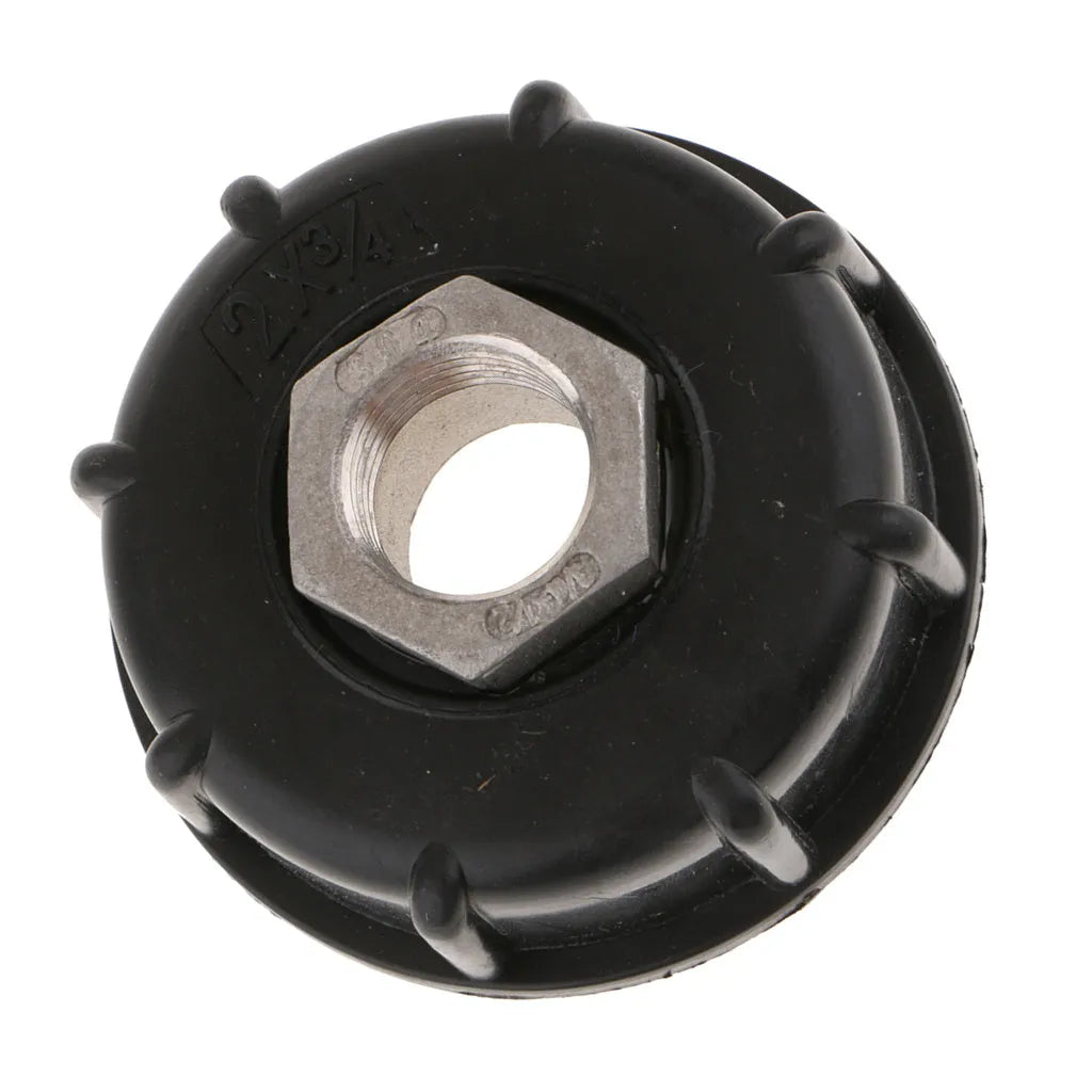 Black variable diameter chemical barrel valve connector with PP plastic and 304 stainless steel construction