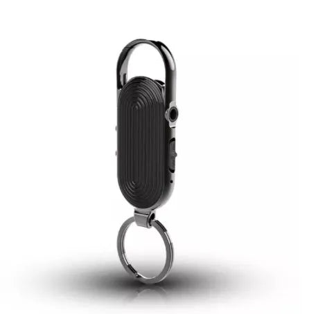 Black zinc alloy voice control recorder with USB port and one-key recording button