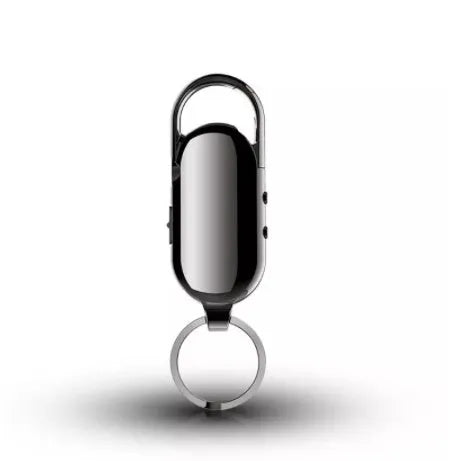 Black zinc alloy voice control recorder with USB port and one-key recording button