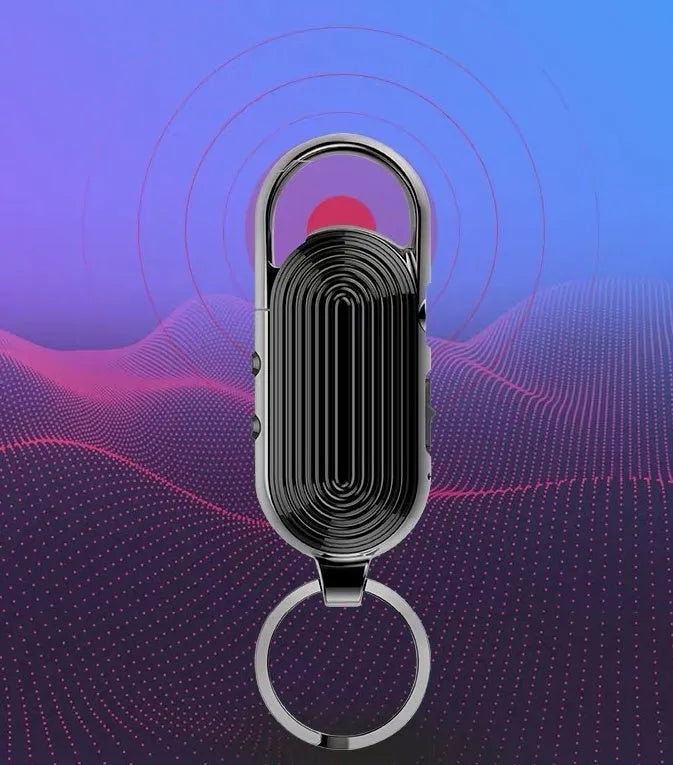 Black zinc alloy voice control recorder with USB port and one-key recording button