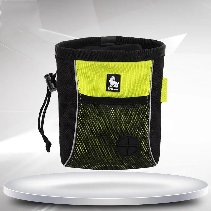 Orange waterproof dog training waist bag with removable waste compartment showing adjustable waist strap